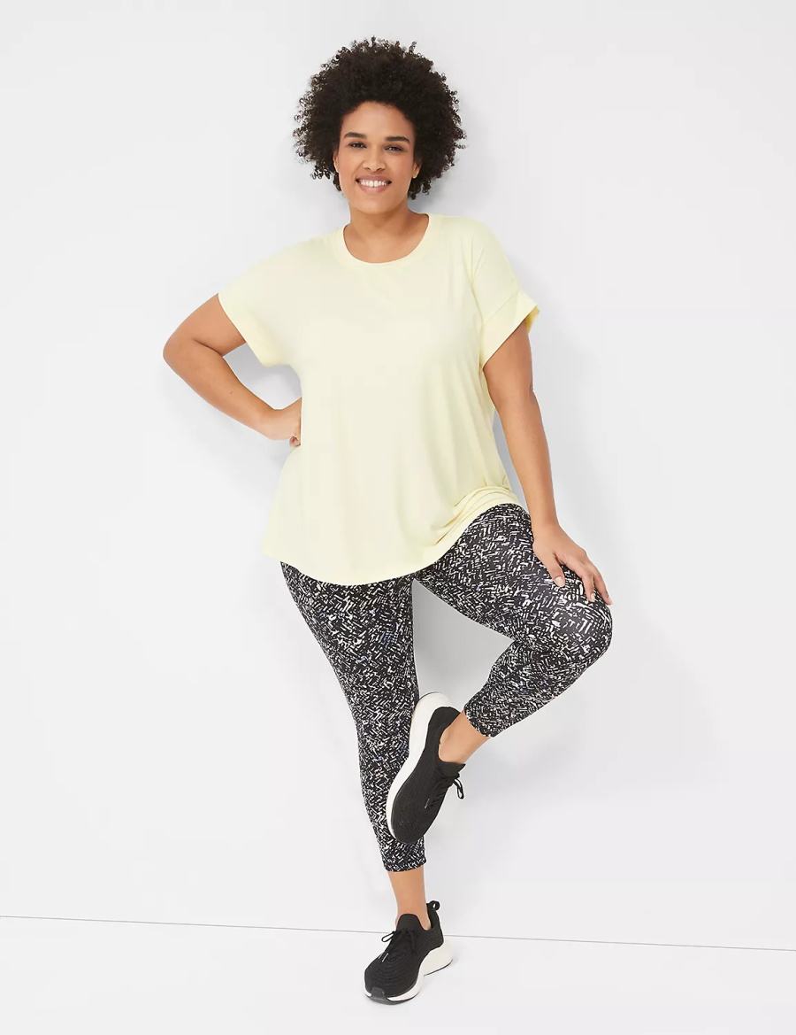 Yellow Lane Bryant LIVI Soft Crew-Neck Recycled Tee Women T Shirts | UHP8250TB