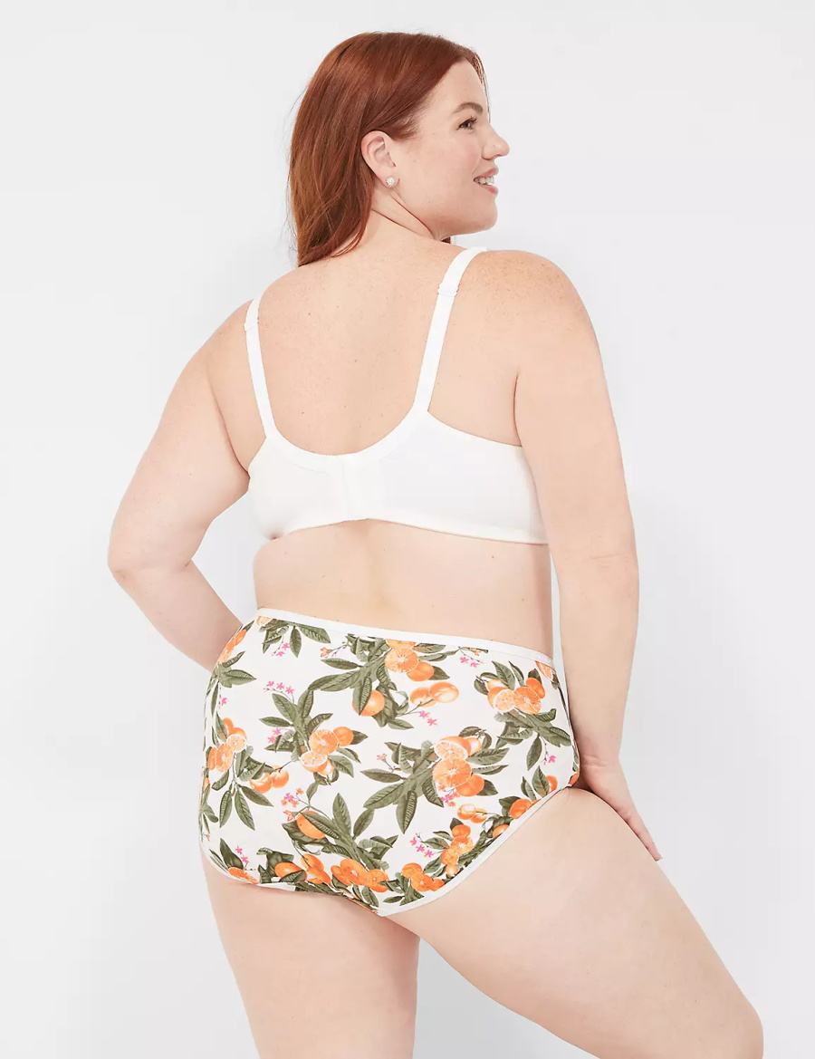 Yellow White Lane Bryant Cotton High-Leg Women Briefs | THQ1222PV