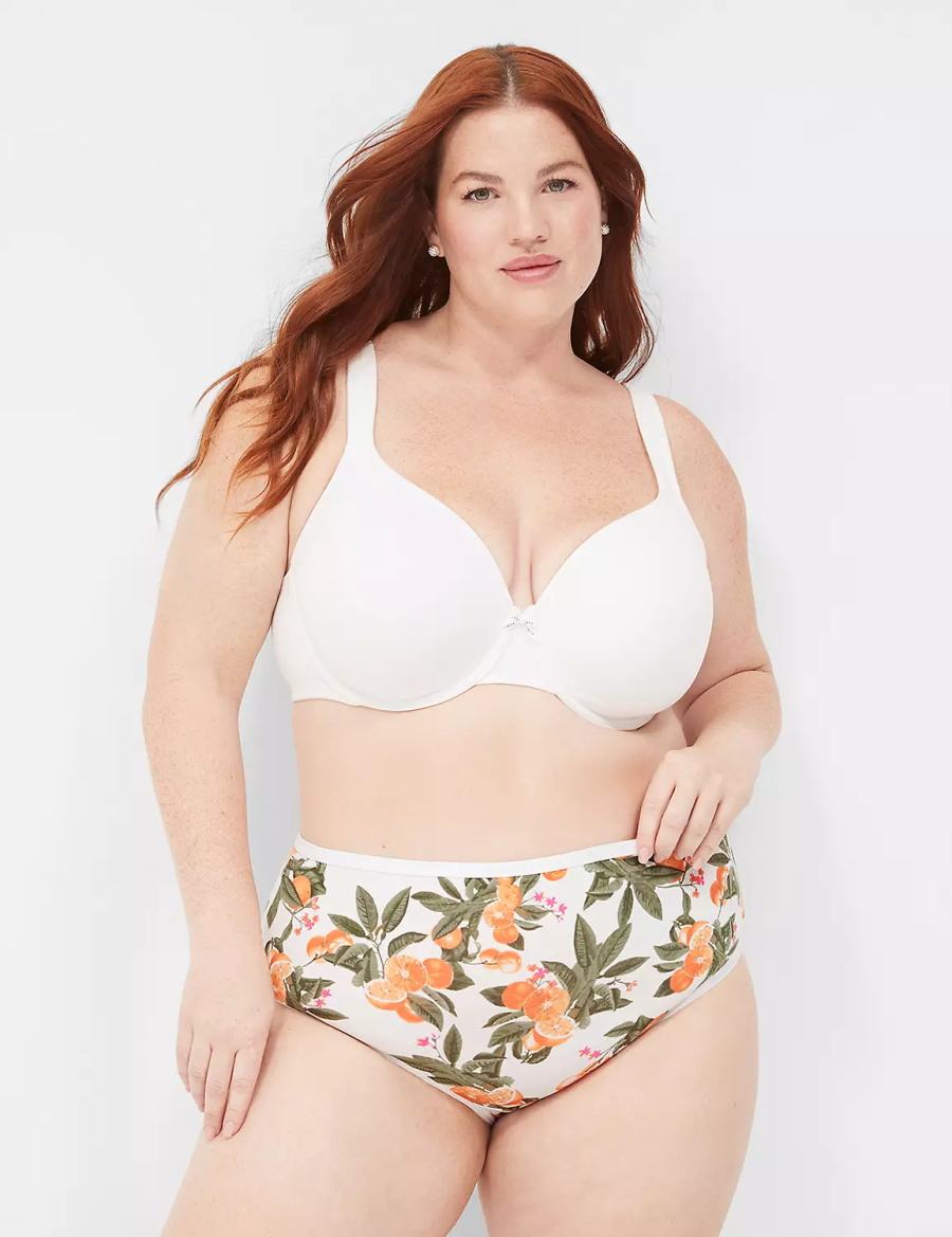 Yellow White Lane Bryant Cotton High-Leg Women Briefs | THQ1222PV